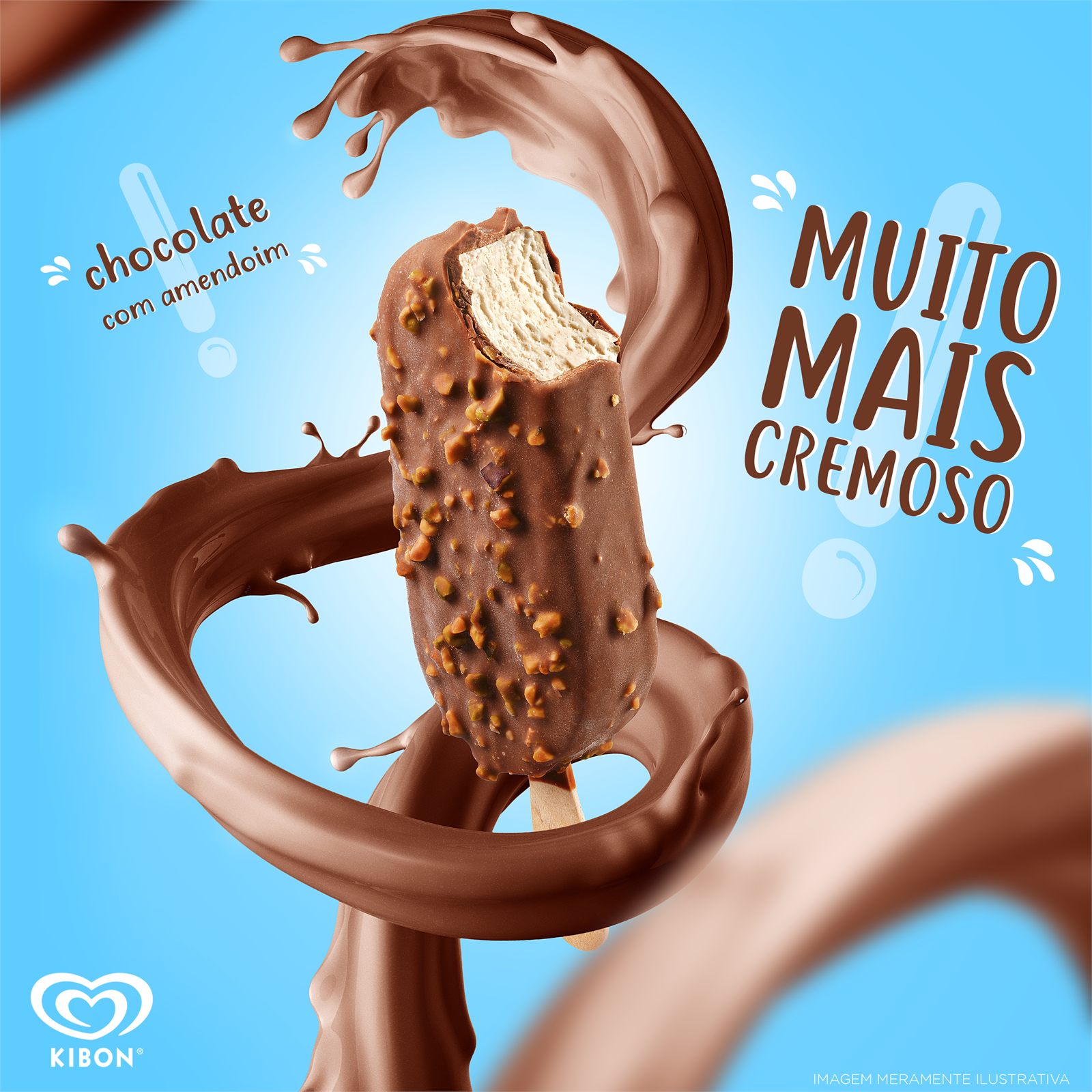 Estudo de arte publicitária para sorvete