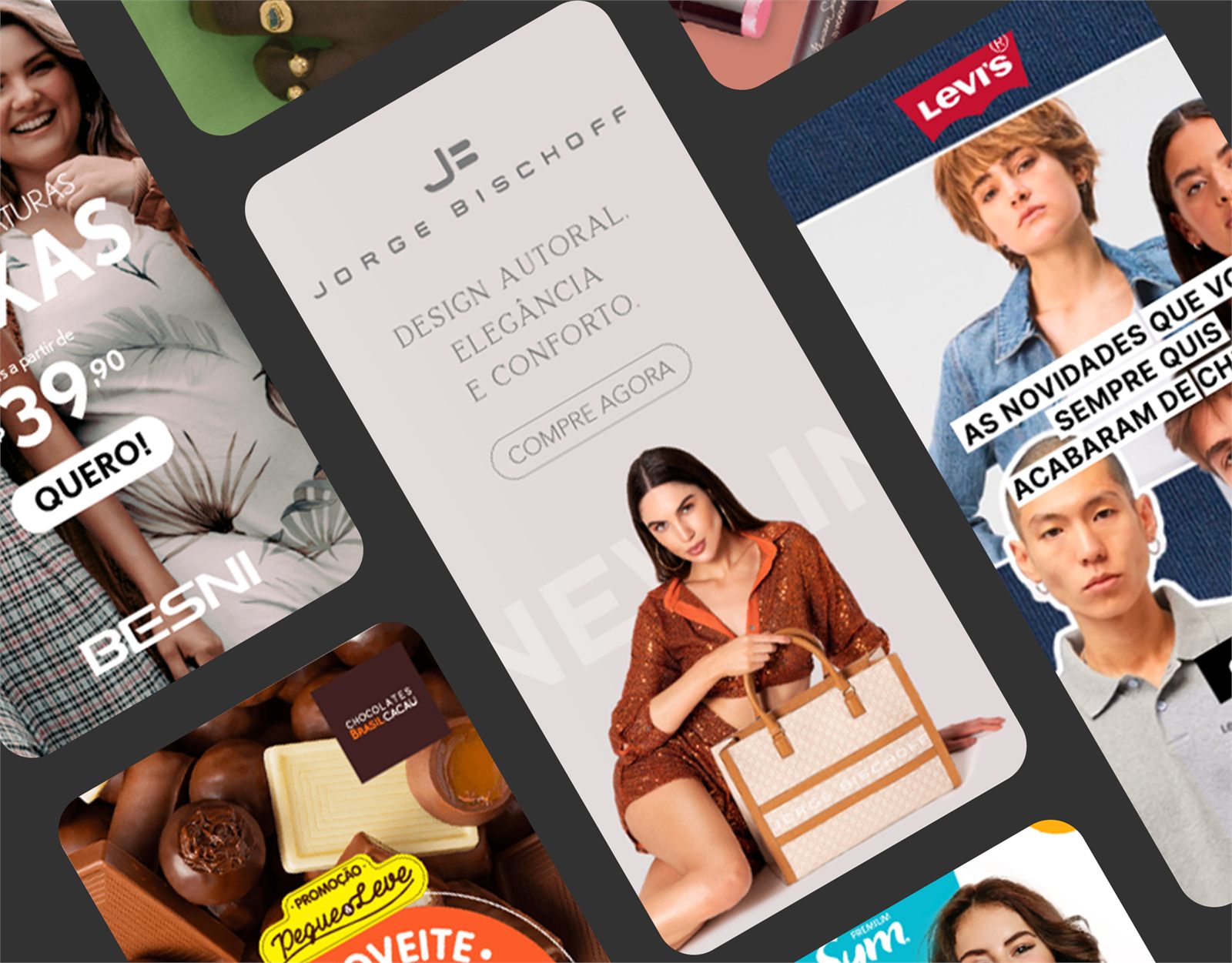 Banners criados para campanhas de mídia programática