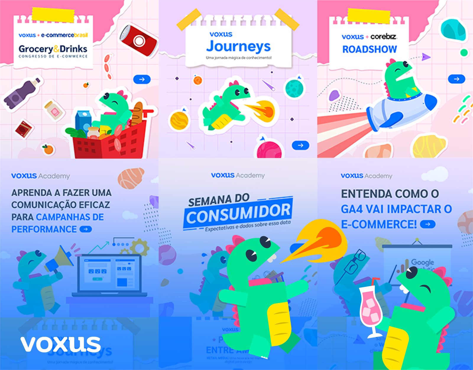 Peças de social media criadas para a Voxus